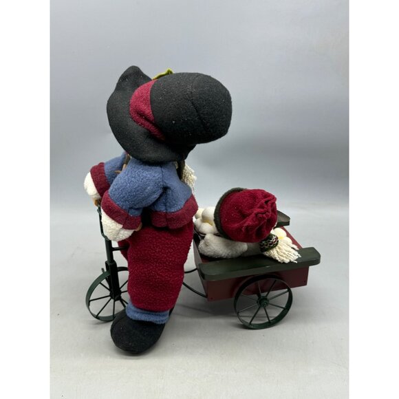 Christmas snowmen plush figurines bike wood wagon snowball fight shovel 13" READ - Picture 4 of 8